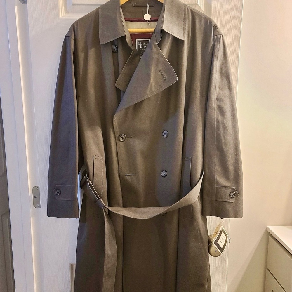Dior Men's Double-Breasted Trench Coat in Olive